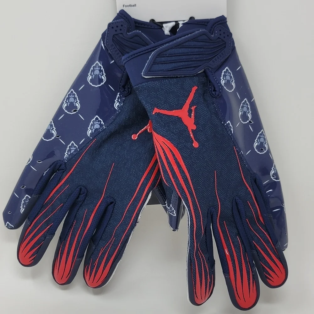 Jordan Fly Lock NCAA Howard University Bisons PE Football Gloves Mens Sz XXL New - Picture 2 of 8